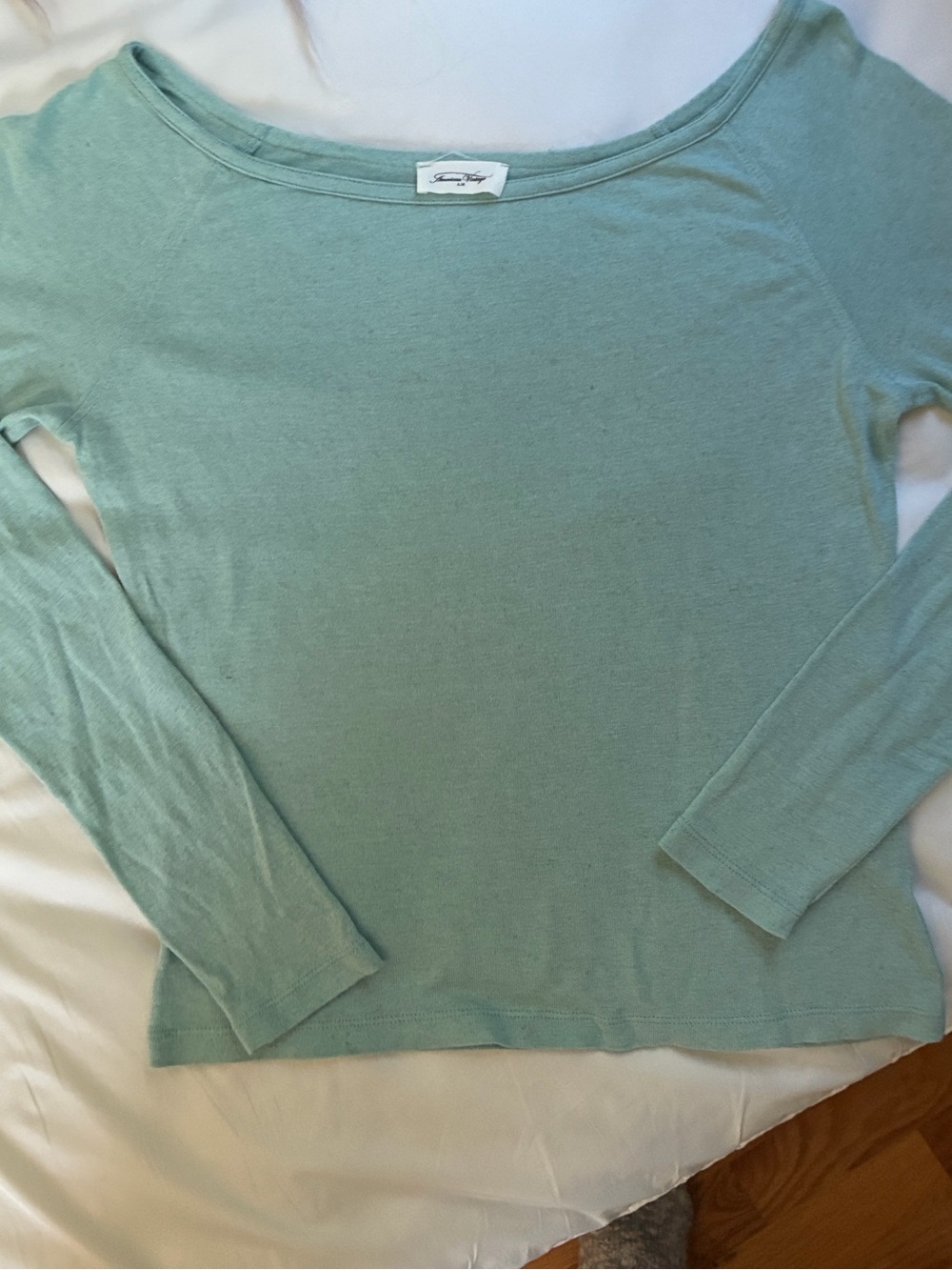 AMERICAN VINTAGE Geky Long Sleeve Shirt in Jade Melange SMALL